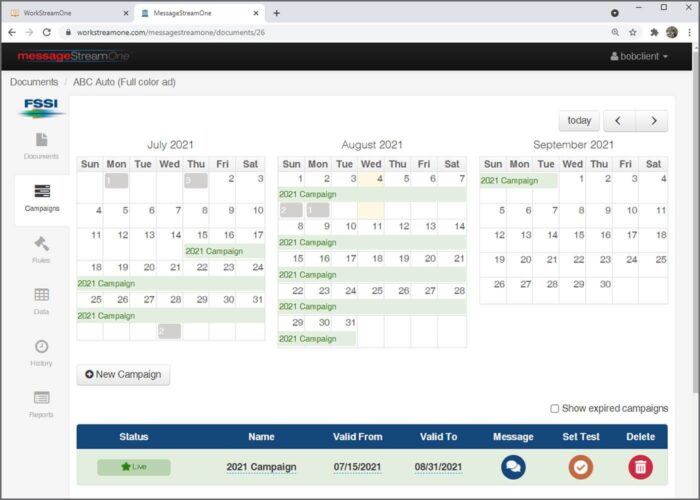 screenshot of mso dashboard