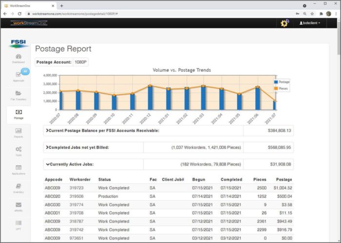 screenshot of wso dashboard