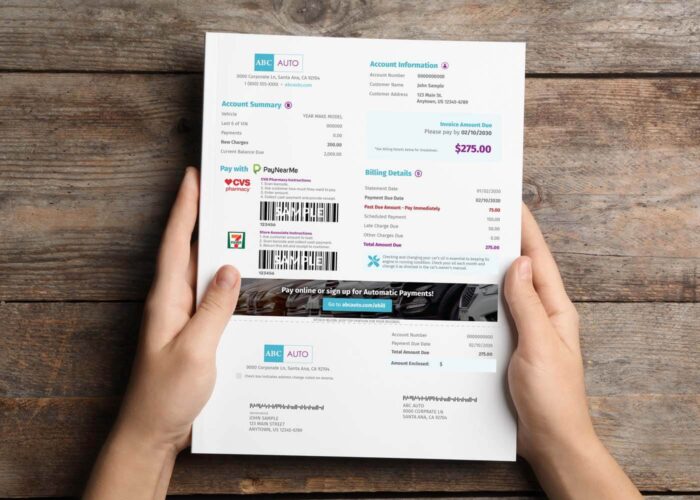 person holding a financial statement