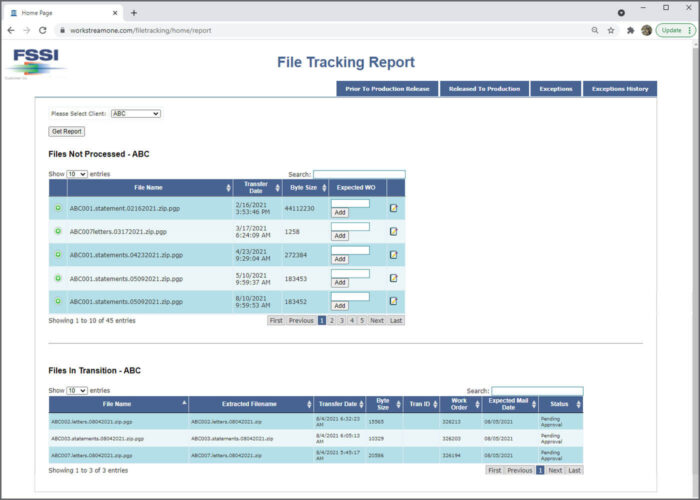 screenshot of an online dashboard