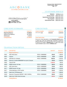Alternate banking statement design