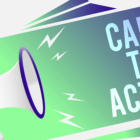 Image: Image of a megaphone that says call to action