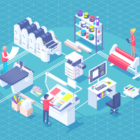 Image: graphical depiction of a commercial printing facility