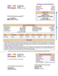 example of a mortgage statement