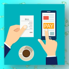 Image: person paying bills on multiple channels