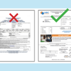Image: examples of good and bad document design