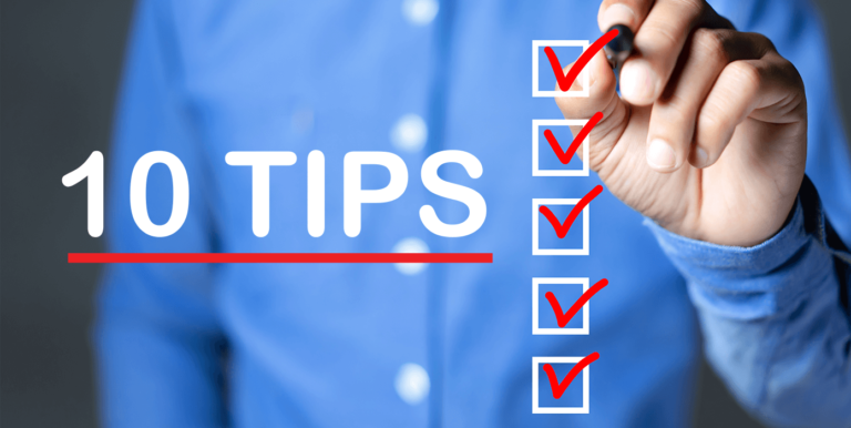 Person crossing of checklist that says ten tips