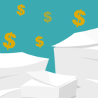 Image: stacks of paper with dollar signs