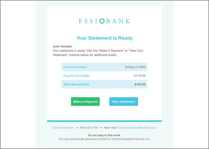 example of an eStatement notification.