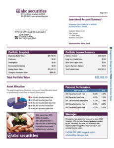 example of an investor document processed and mailed