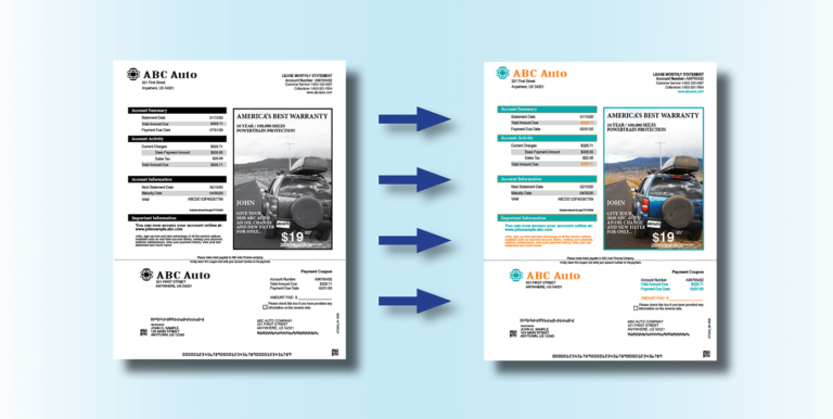 How Color Statements Can Transform your Financial Documents one black and white statement and one color financial statement.