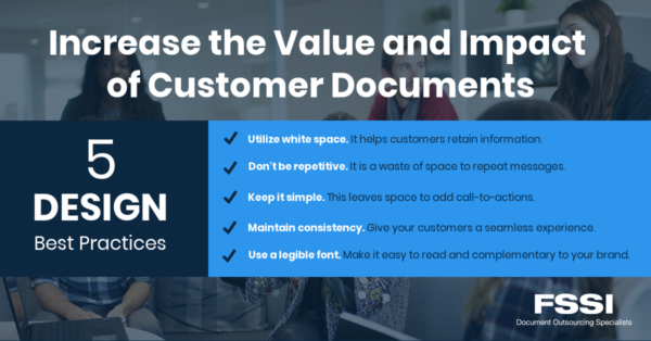 how to increase the business value of transactional documents 5 document design best practices graphic.