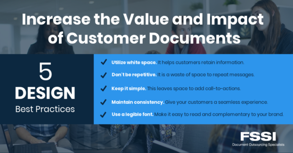 5 document design best practices graphic.