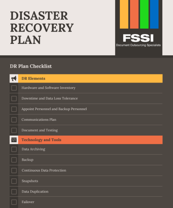 disaster recovery planning disaster recovery plan checklist.