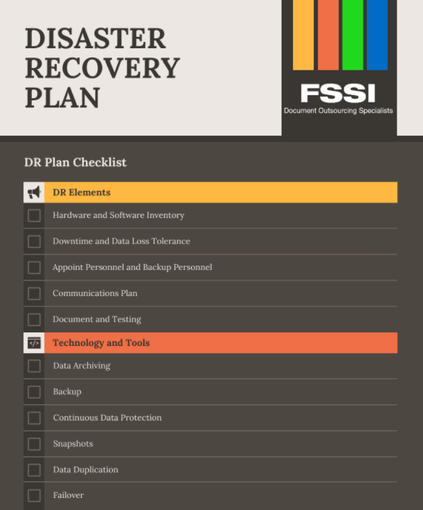 disaster recovery plan checklist.