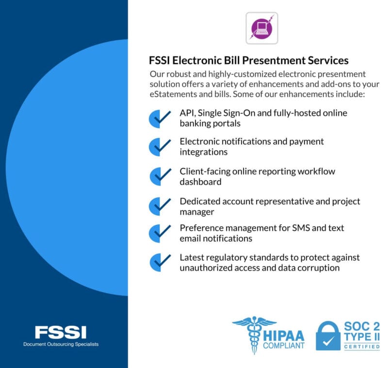 a list of electronic bill presentment solutions at FSSI