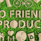 Image: the term eco friendly product formed out of cardboard products.
