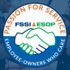 Image: passion for service logo with image of a handshake