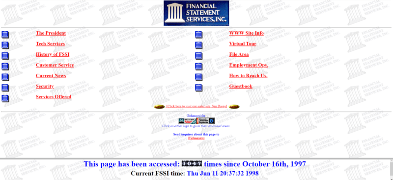 FSSI Website Screenshot 1998.