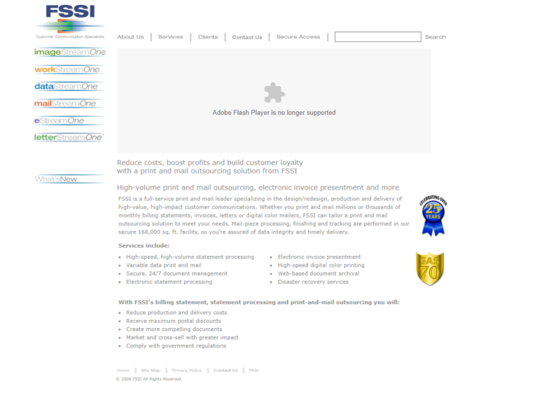 FSSI Website Screenshot 2008.
