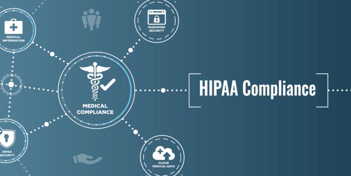 hipaa compliance header with caduceus.