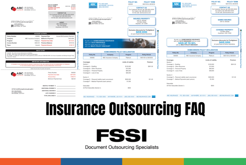 A collection of printed insurance documents