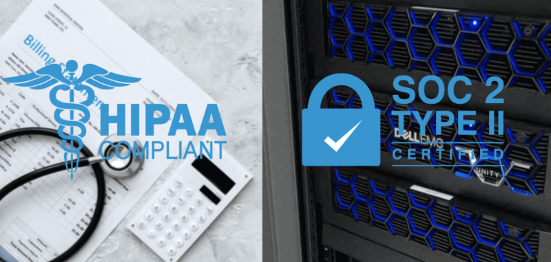 secure print and mail services HIPAA and SOC 2 Seals for secure statement printing and mailing.