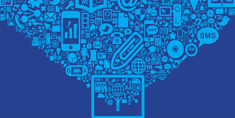 Social Media Marketing: Boost Customer Engagement graphic depiction of how much data is collected on a computer.