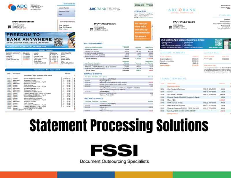 examples of statements printed and mailed at FSSI.