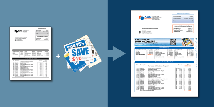 a bank statement explaining transpromo marketing