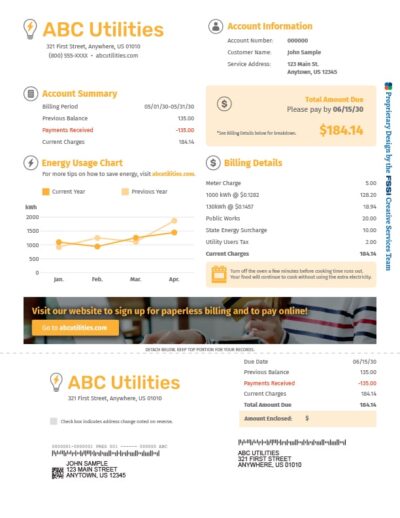 utility bill sample