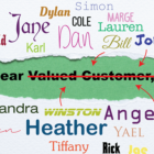 Image: a variety of names demonstrating personalized messaging